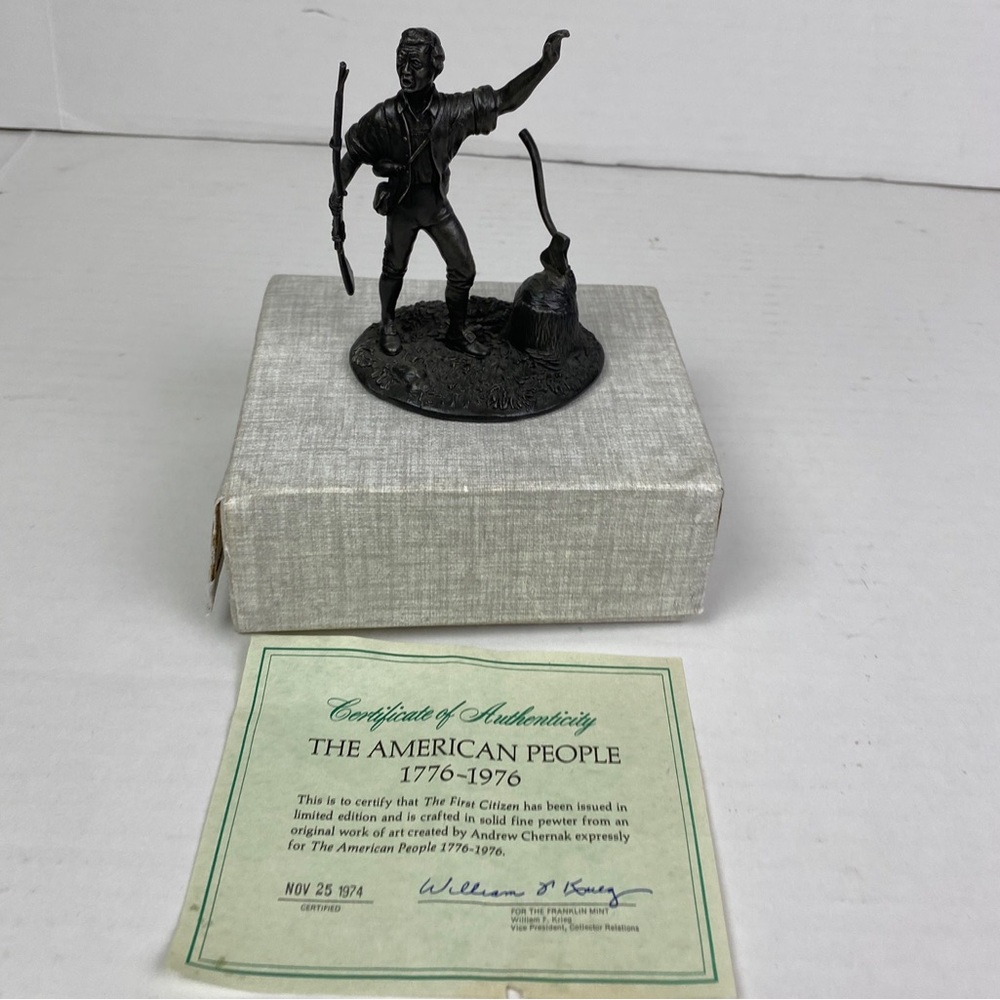 Franklin Mint 1974 The First Citizen 1776- 1795 Fine Pewter The American People